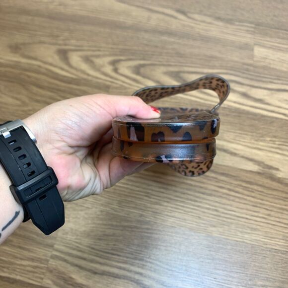 Beach by Matisse Animal Print Leopard Jelly Sandals Slide Brown Black Size 9 - Picture 4 of 9